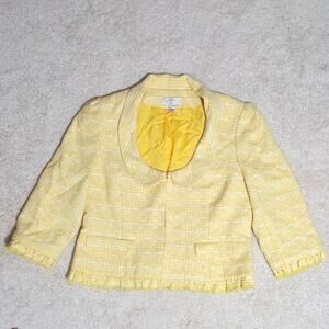 Petite LOFT Yellow Tweed Blazer